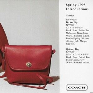 Vintage Coach Quincey Bag - Red - 9919